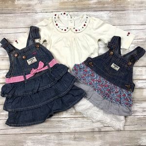 Osh Kosh Bogsh 3 Tier Overall Dress Bundle